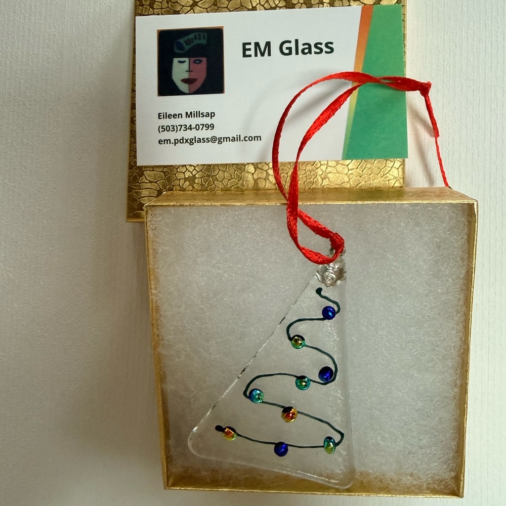 Holiday Tree Ornament with Multicolor Accents